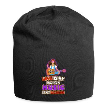 Love is my weapon, music is my religion. - Jersey Beanie - black - Front
