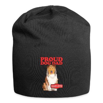 Collie Dad Longhair Collie Rough Collies Cadeau - Bonnet en jersey - noir - Devant