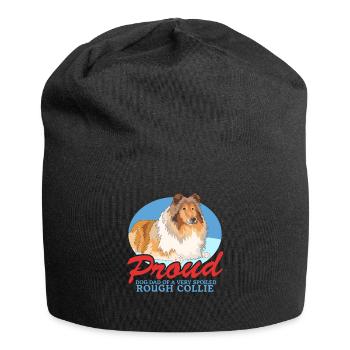 Collie Dad Langhaarcollie Rough Collies Geschenke - Jersey-Beanie - Schwarz - Vorne