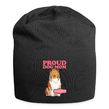 Collie Mom Long Hair Collie Rough Collies Gift - Jersey Beanie - black - Front