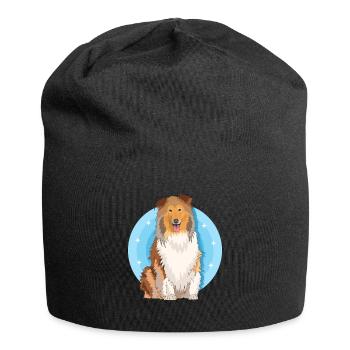 Collie Longhair Collie Rough Collies Gift - Jersey Beanie - black - Front