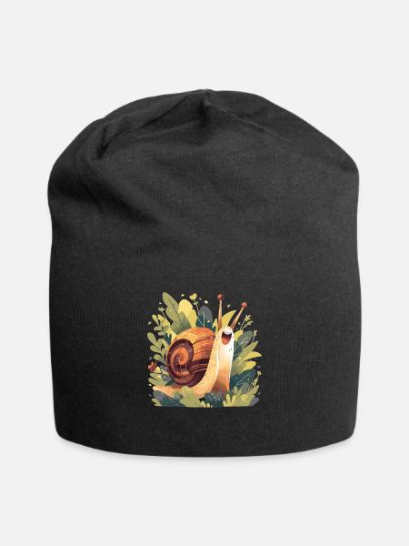 Schnecken Schnecke - Jersey-Beanie - Schwarz