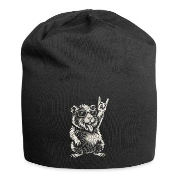 Guinea Pig Rock Music Funny Heavy Metal Retro - Jersey Beanie - black - Front