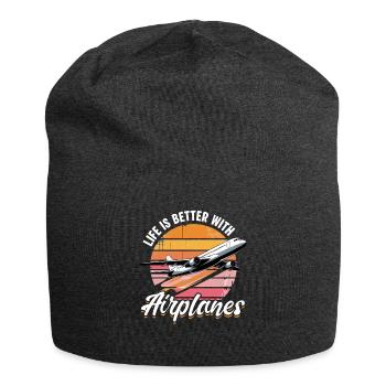 Avion Enfants Voyage Pilote Tout-petit - Bonnet en jersey - charbon - Devant