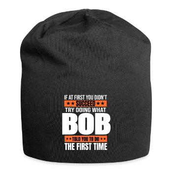 BOB Gift Name Personalized Birthday Christmas Joke - Jersey Beanie - black - Front