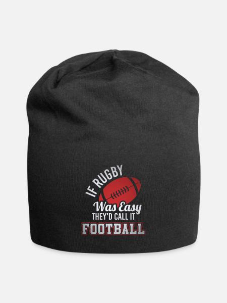 Wenn Rugby einfach wäre, würden sie es Fußball nennen - Jersey-Beanie - Schwarz