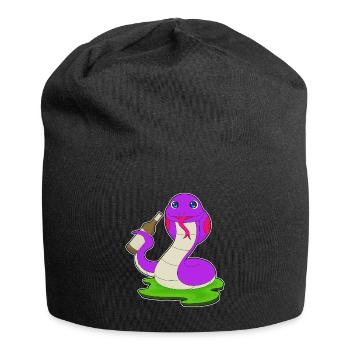 Schlange Flasche Bier - Jersey-Beanie - Schwarz - Vorne