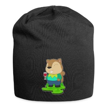 Eichhörnchen Rotwein - Jersey-Beanie - Schwarz - Vorne