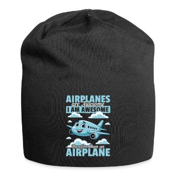 Airplane Kids Travel Pilot Toddler - Jersey Beanie - black - Front