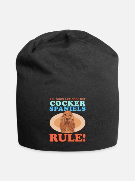 Cocker Spaniel Cocker Spaniel Gift - Jersey Beanie - black