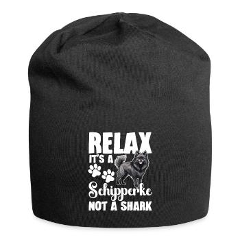 Entspannen Sie Es, Es Ist Ein Schipperke, Kein Hai - Jersey-Beanie - Schwarz - Vorne