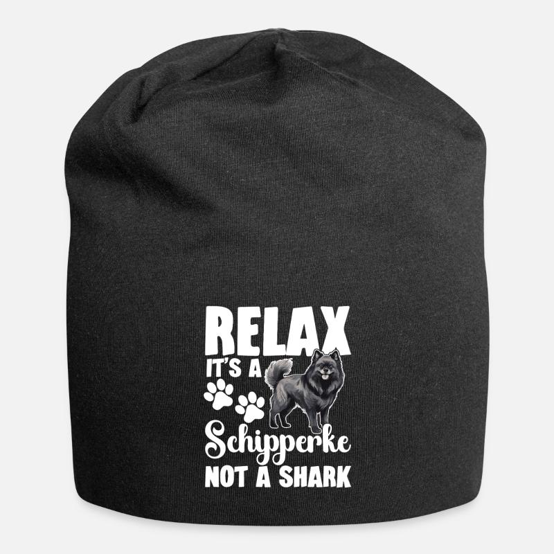 Entspannen Sie Es, Es Ist Ein Schipperke, Kein Hai - Jersey-Beanie - Schwarz