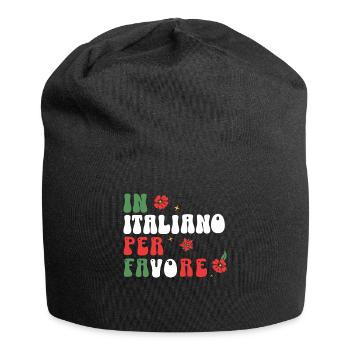 In Italiano Per Favore - drôle de langue italienne - Bonnet en jersey - noir - Devant
