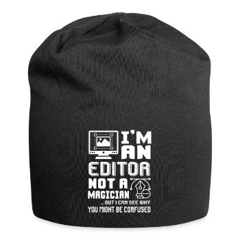 Editor Is Not A Magician - Jersey Beanie - black - Front