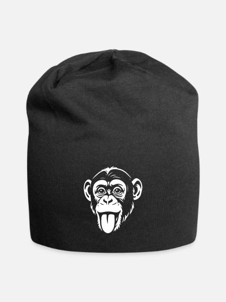 Affe - Schimpanse - Affengesicht - Kostüm - Jersey-Beanie - Schwarz