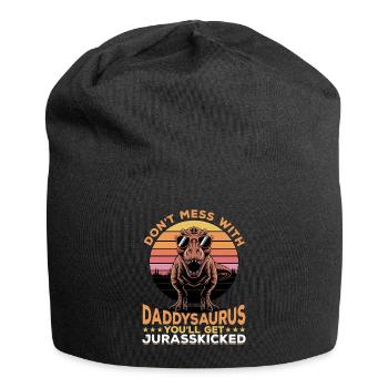 Dinosaure T-Rex Ne plaisantez pas avec Daddysaurus - Bonnet en jersey - noir - Devant