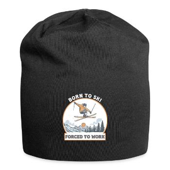 Born To Ski Forced To Work – Funny Skiing Life - Jersey Beanie - black - Front