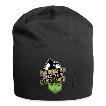 Man bringe mir ein Kasten Bier, ich möchte saufen - Jersey-Beanie - Schwarz - Vorne