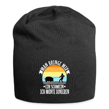 Man bringe mir ein Schwein, ich möchte dinieren. - Jersey-Beanie - Schwarz - Vorne