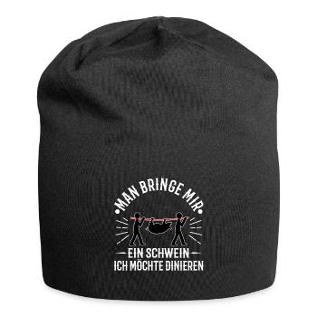 Man bringe mir ein Schwein, ich möchte dinieren. - Jersey-Beanie - Schwarz - Vorne