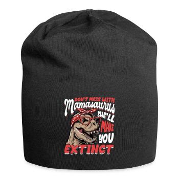 Dinosaur T-Rex Mamasaurus - Jersey Beanie - black - Front