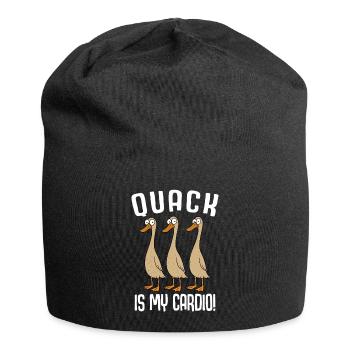 Drôle de canard canard coin-coin est mon cardio - Bonnet en jersey - noir - Devant