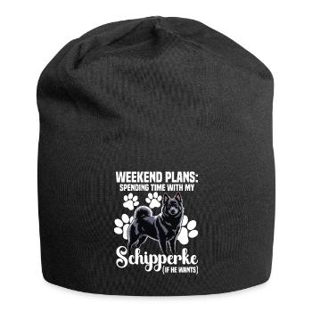 Weekend plans: Time with my Schipperke - Jersey Beanie - black - Front