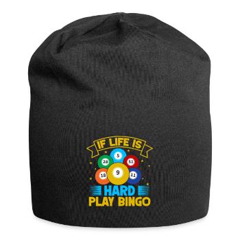 Bingo Game Life Is Hard Play Bingo - Jersey-Beanie - Schwarz - Vorne