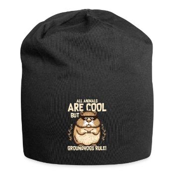 All Animals Are Cool But Groundhogs Rule! - Jersey Beanie - black - Front