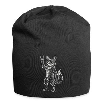 Rockmusik Metal Musik Lustiger Fuchs Heavy Metal - Jersey-Beanie - Schwarz - Vorne