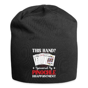 Pinochle Champion présente une soirée de jeu parfaite - Bonnet en jersey - noir - Devant