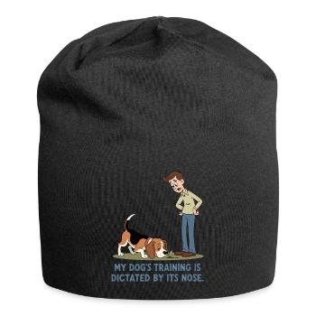Das Training meines Hundes wird von seiner Nase... - Jersey-Beanie - Schwarz - Vorne