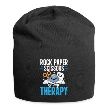 Rock Paper Scissors Is My Therapy - Jersey Beanie - black - Front