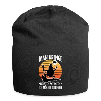 Man bringe mir ein Schwein, ich möchte dinieren. - Jersey-Beanie - Schwarz - Vorne