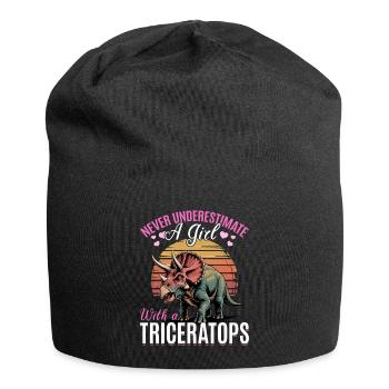 Dinosaur Triceratops Prehistoric - Jersey-Beanie - Schwarz - Vorne