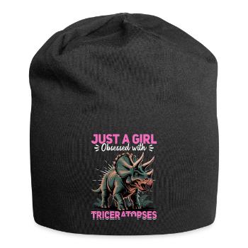 Dinosaur Triceratops Prehistoric - Jersey-Beanie - Schwarz - Vorne