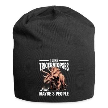 Dinosaur Triceratops Prehistoric - Jersey-Beanie - Schwarz - Vorne