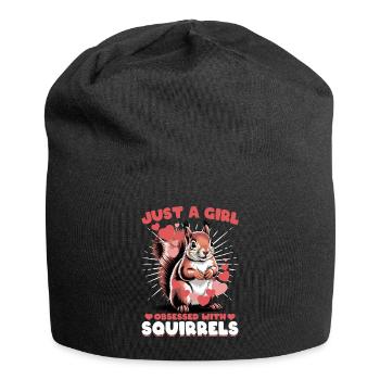 Écureuil drôle Animal - Bonnet en jersey - noir - Devant