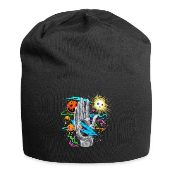 Main Cosmique avec Orbites Planétaires - Bonnet en jersey - noir - Devant