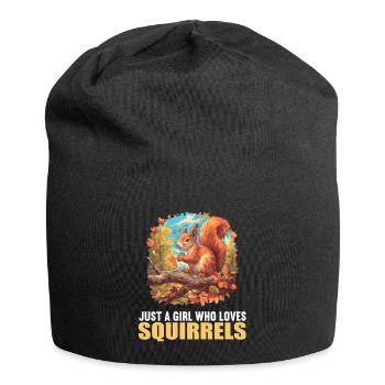 Eichhörnchen - Jersey-Beanie - Schwarz - Vorne