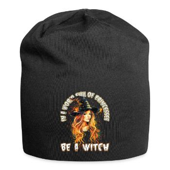 Gruselige Pin-up-hexe Halloween - Jersey-Beanie - Schwarz - Vorne