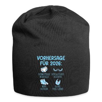 Werdende Mutter 2026 VORHERSAGE Lustiges - Jersey-Beanie - Schwarz - Vorne
