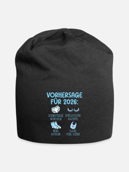Werdende Mutter 2026 VORHERSAGE Lustiges - Jersey-Beanie - Schwarz