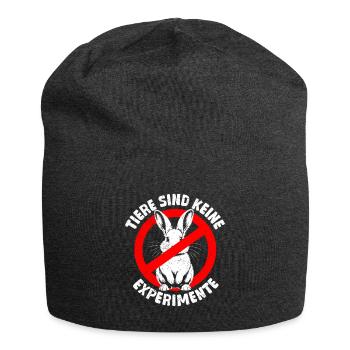 Tierschutz ANIMALS ARE NOT EXPERIMENTS Lustig - Jersey-Beanie - Anthrazit - Vorne