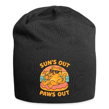 Sommer Katze - Jersey-Beanie - Schwarz - Vorne