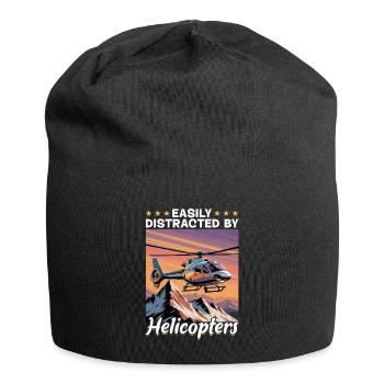 Helicopter funny Pilot - Jersey Beanie - black - Front