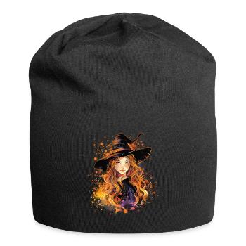 Gruselige Pin-up-hexe Halloween - Jersey-Beanie - Schwarz - Vorne