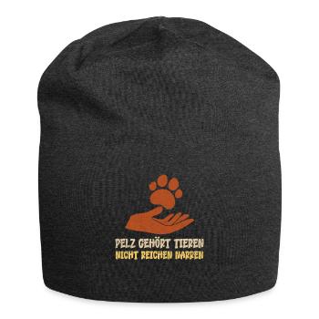 Tierschutz PELZ GEHÖRT TIEREN NICHT NARREN - Jersey-Beanie - Anthrazit - Vorne
