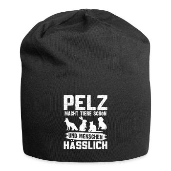 Tierschutz FUR IS WORN BY BEAUTIFUL ANIMALS - Jersey-Beanie - Schwarz - Vorne