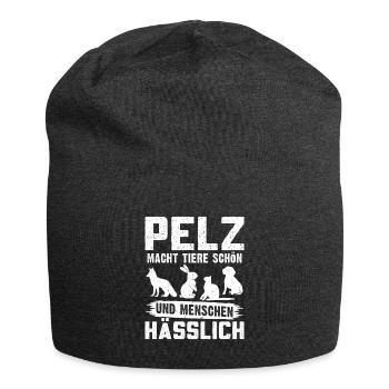 Tierschutz FUR IS WORN BY BEAUTIFUL ANIMALS - Jersey-Beanie - Anthrazit - Vorne